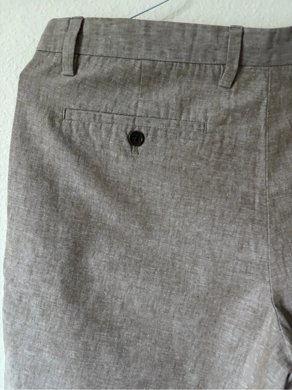 Banana Republic Men’s Khaki 9 Inch Linen Blend Chino Aiden Shorts Size 35x9